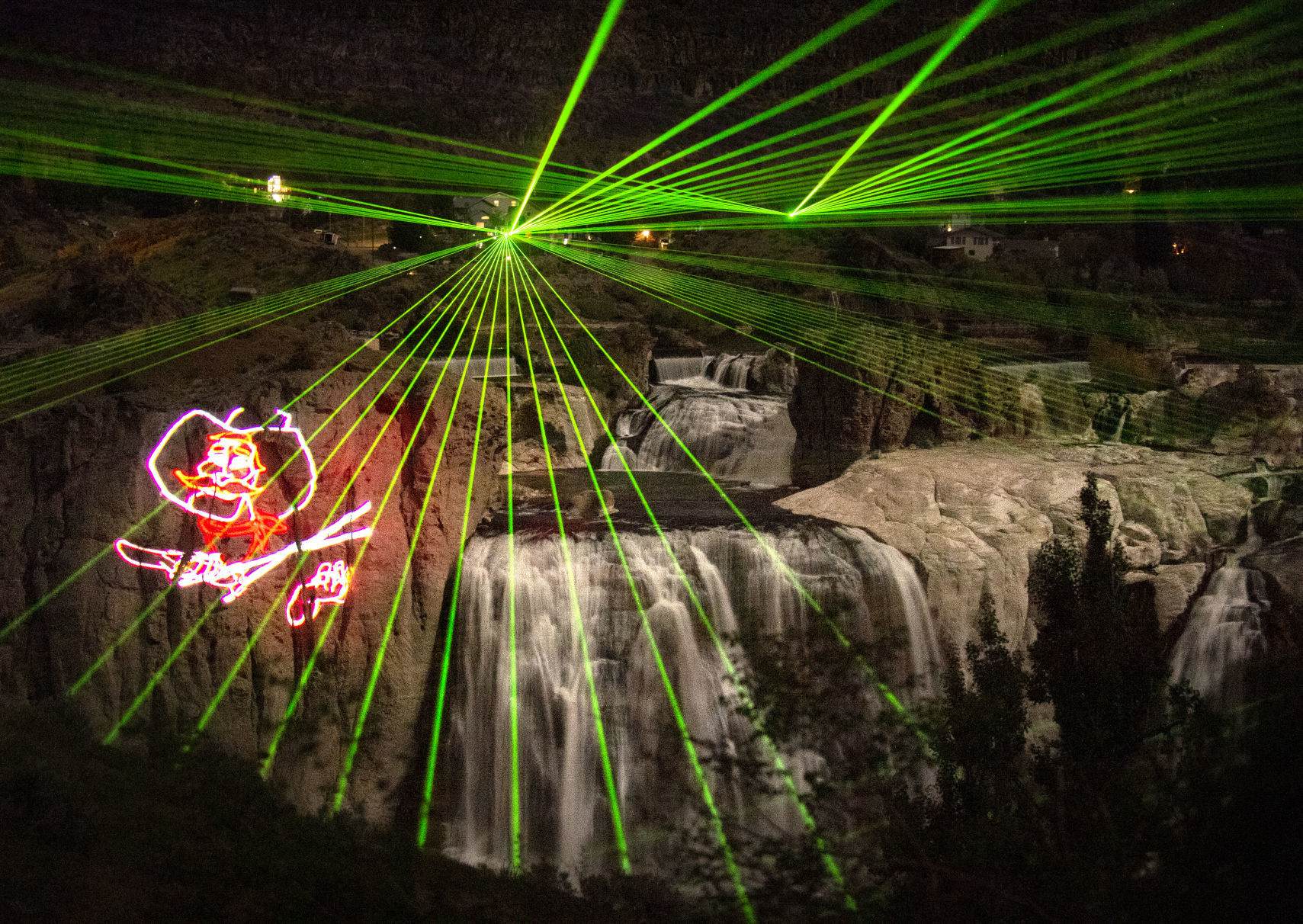 Lights and Lasers Show at Shoshone Falls